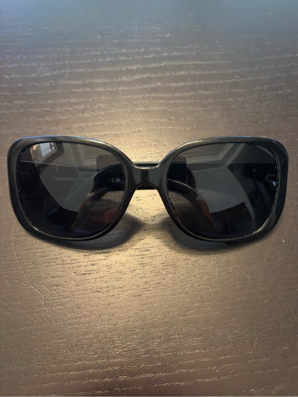 Vintage CHANEL Black Oversized Rectangular Women’s Sunglasses 5101